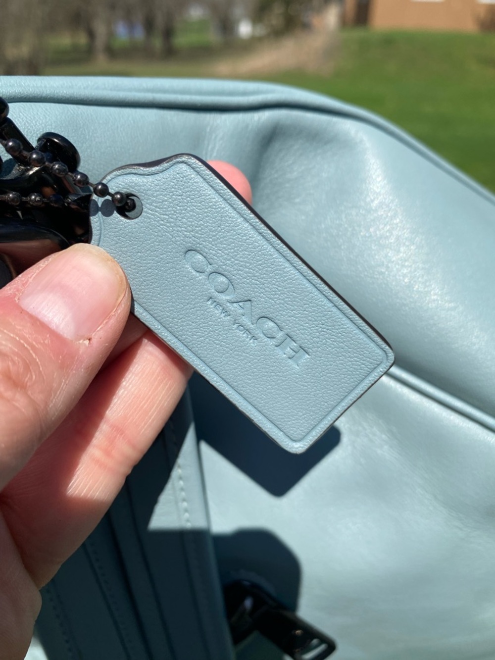 2 Way COACH - SOFT TABBY HOBO Light Blue Sage Pewter Leather Crossbody Bag C6340 - Picture 15 of 16